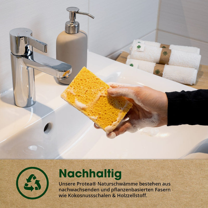 Küchen Starter-Set: Nachhaltige Spülschwämme, Öko-Schwammtücher & Spülbürste mit Ersatzkopf