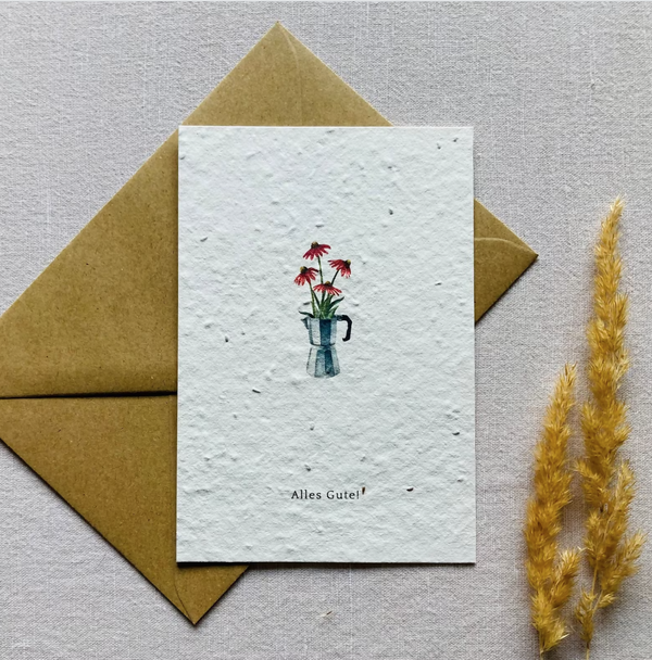 Einpflanzbare Geburtstagskarte | Samenkarte | Kaffee | Espresso | Blumen