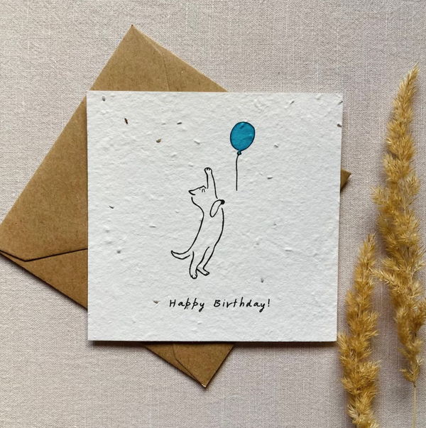 Einpflanzbare Geburtstagskarte | Samenkarte | Katze
