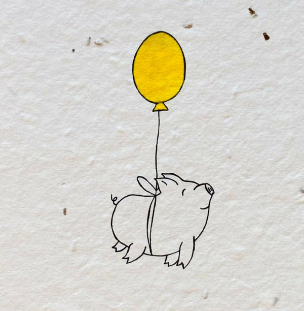Einpflanzbare Geburtstagskarte | Samenkarte | Schwein